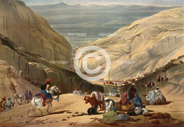 'Army Emerging from the Shutargardan Pass into the Logar Valley', c1840, (1901).  Creator: James Atkinson.
