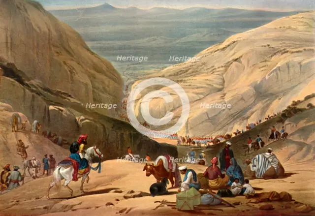 'Army Emerging from the Shutargardan Pass into the Logar Valley', c1840, (1901).  Creator: James Atkinson.