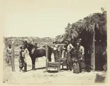 Army Forge Scene, in Front of Petersburg, August 1864. Creator: David Knox