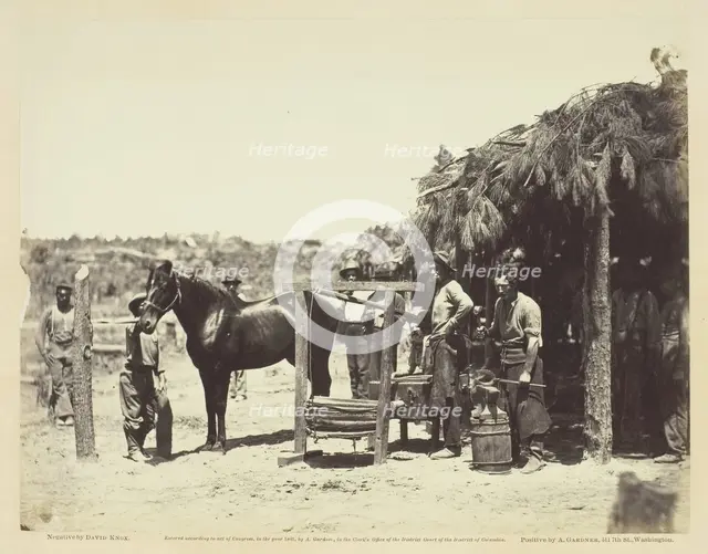 Army Forge Scene, in Front of Petersburg, August 1864. Creator: David Knox.