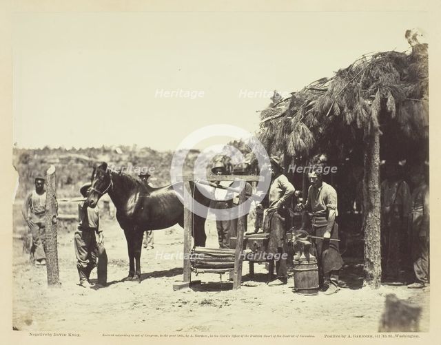 Army Forge Scene, in Front of Petersburg, August 1864. Creator: David Knox.