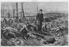 Army of the Potomac - Sleeping on Their Arms (Harper's Weekly, Vol. VIII), May 28, 1864. Creator: Unknown
