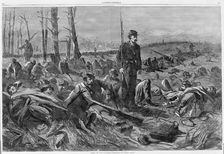 Army of the Potomac - Sleeping on Their Arms (Harper's Weekly, Vol. VIII), May 28, 1864. Creator: Unknown