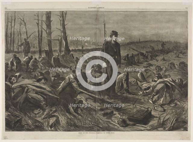 Army of othe Potomac - Sleeping on Their Arms, 1864. Creator: Winslow Homer (American, 1836-1910).