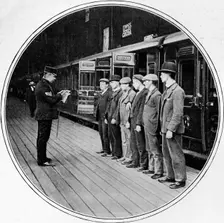 Army recruits off to join up, London, c1900 (1901)
