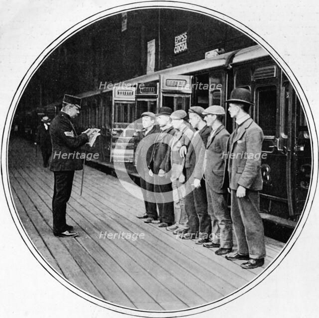 Army recruits off to join up, London, c1900 (1901). Artist: Unknown.