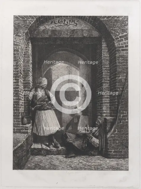 Arnaut Guardhouse in Cairo, 1868., 1868. Creator: Paul Adolphe Rajon.