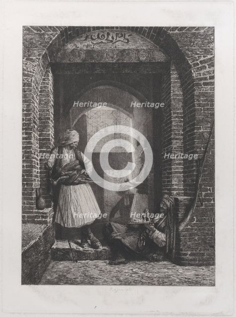 Arnaut Guardhouse in Cairo, 1868., 1868. Creator: Paul Adolphe Rajon.