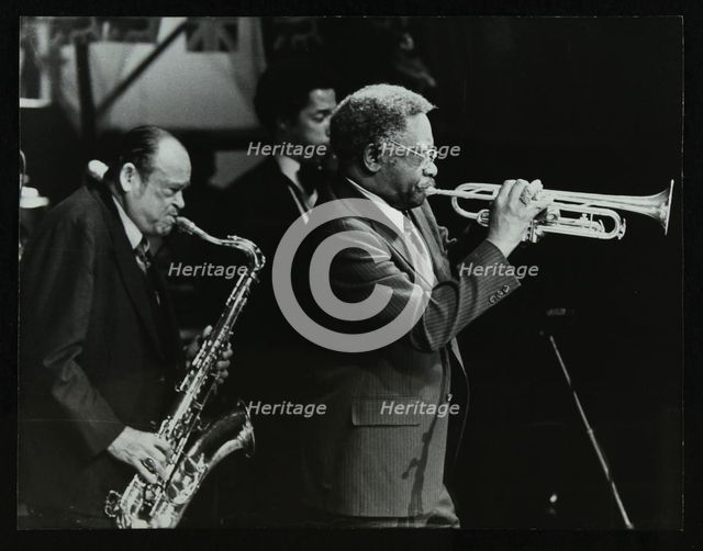Arnett Cobb and Wallace Davenport playing at the Capital Radio Jazz Festival, Knebworth, 1981. Artist: Denis Williams