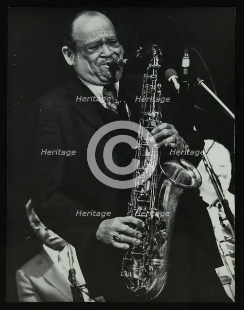 Arnett Cobb playing tenor saxophone, Capital Radio Jazz Festival, Knebworth, Hertfordshire, 1981 Creator: Denis Williams.