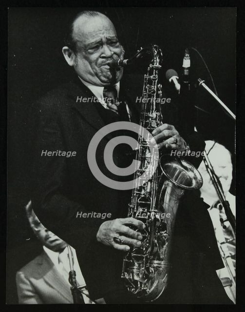 Arnett Cobb playing tenor saxophone, Capital Radio Jazz Festival, Knebworth, Hertfordshire, 1981 Creator: Denis Williams.