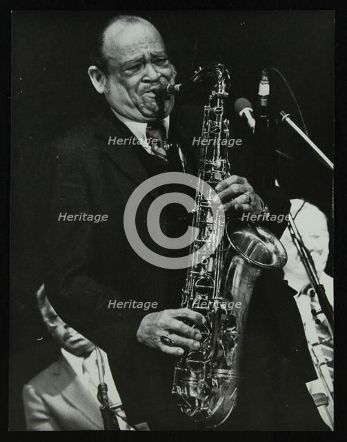 Arnett Cobb playing tenor saxophone, Capital Radio Jazz Festival, Knebworth, Hertfordshire, 1981 Artist: Denis Williams