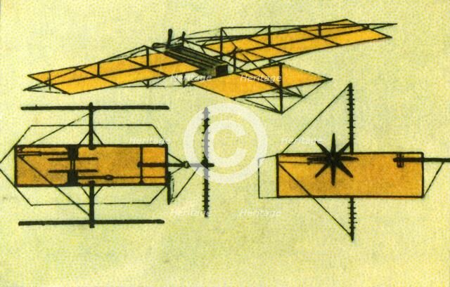 Arnold Böcklin's flying machine, 1885, (1932). Creator: Unknown.