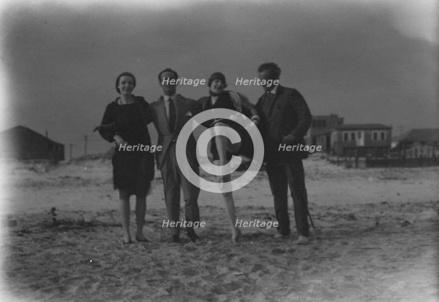 Arnold Genthe and friends in Long Beach, New York, between 1911 and 1942. Creator: Arnold Genthe.