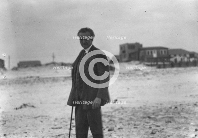 Arnold Genthe in Long Beach, New York, between 1911 and 1942. Creator: Arnold Genthe.