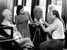 Arno Breker, German sculptor, working on a bust of Gerhart Hauptmann, 26 October 1942