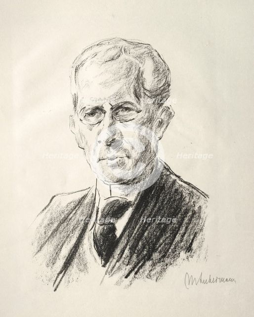 Arno Holz Mappe: Portrait Arno Holz, 1923. Creator: Max Liebermann (German, 1847-1935).