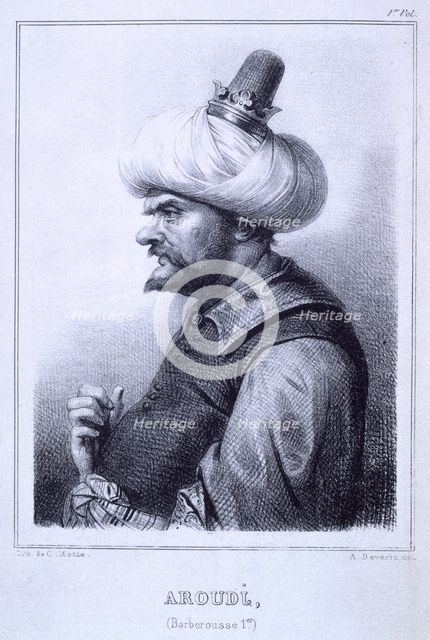 Aroudj, (Barberousse 1er), 1837.  Creator: Charles Etienne Pierre Motte.