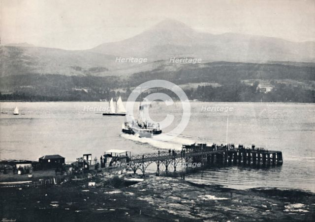 'Arran - Brodick Pier and Goatfell', 1895. Artist: Unknown.
