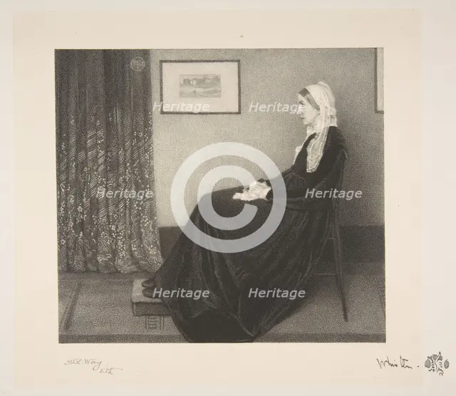 Arrangement in Grey and Black: Portrait of the Artist's Mother, 1892. Creator: Thomas Robert Way.
