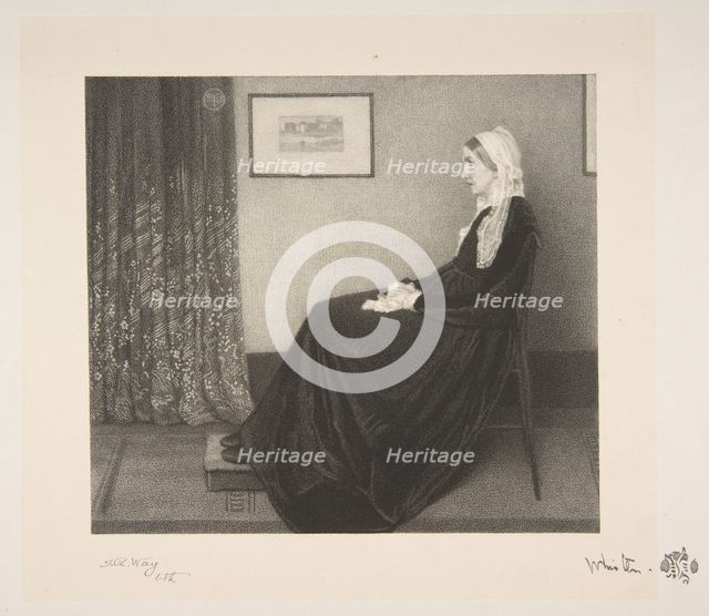 Arrangement in Grey and Black: Portrait of the Artist's Mother, 1892. Creator: Thomas Robert Way.