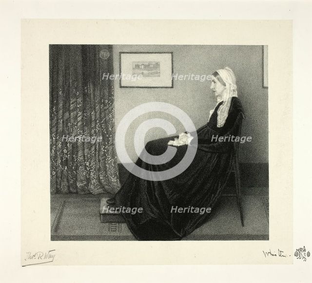 Arrangement in Grey and Black: Portrait of the Artist's Mother, after Whistler, 1892. Creator: Thomas Robert Way.