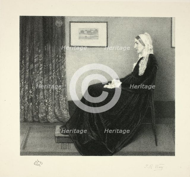 Arrangement in Grey and Black: Portrait of the Artist's Mother, after Whistler, 1892. Creator: Thomas Robert Way.