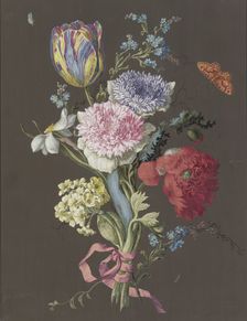 Arrangement of anemones (Anemona), tulips (Tulipa), poppies (Papaver), daffodils (Narcissus)...c1770 Creator: Unknown