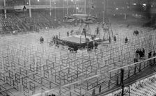 Arranging Madison Square Garden for Frank Moran and Jess Willard fight, 1916. Creator: Bain News Service