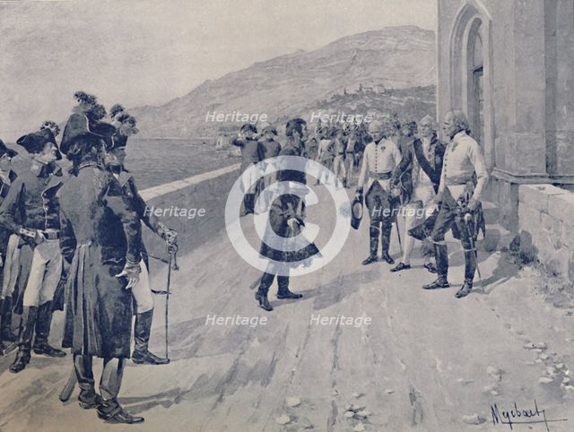 'Arranging for Masséna's Capitulation at Cornigliano, Near Genoa', 1896. Artist: Unknown.