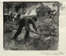 Arracheurs de bruyères, 1887. Creator: Auguste Louis Lepère (French, 1849-1918)