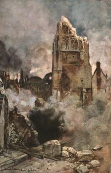 Arras; Bombardement du Beffroi 1915 (1924). Creator: Francois Flameng