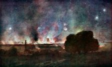 Arras on Fire at at Night France, 5-6 July 1915, (1926).Artist: Francois Flameng