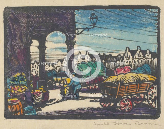 Arras-Market Place, 20th century. Creator: Harold Haven Brown.