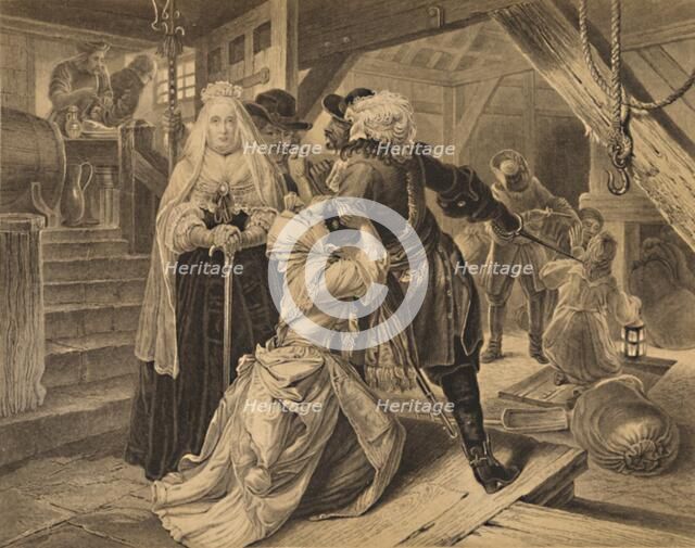 'Arrest of Alice Lisle for sheltering fugitives from the Battle of Sedgemoor, 1685', 1886. Artist: Charles Lawrie.