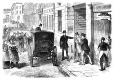 Arrest of Beaury for the assassination plot in Paris, 1870. Creator: Unknown