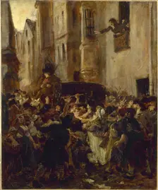 Arrest of Charlotte Corday, after the murder of Marat, c1853. Creator: Alfred Dehodencq