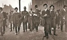 Arrest of Dora Marsden, British suffragette, outside the Victoria University of Manchester, 1909. Creator: Unknown