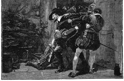 Arrest of Guy Fawkes in cellars of Parliament, 1605 (19th century). Artist: Unknown
