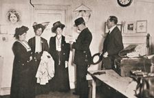 Arrest of leading suffragettes, London, 13 October 1908. Creator: Unknown