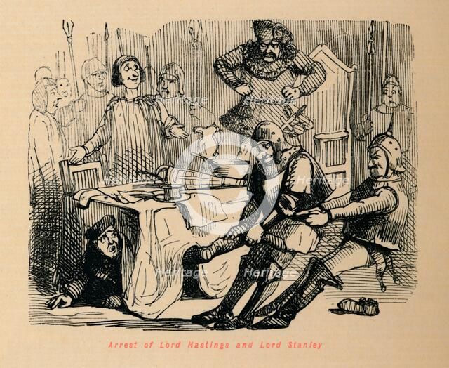 'Arrest of Lord Hastings and Lord Stanley', . Artist: John Leech.