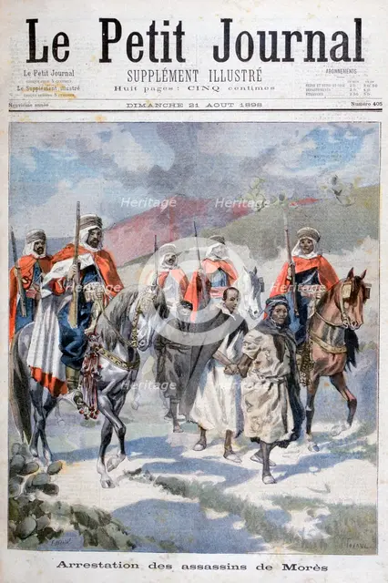 Arrest of the assassins of Mores, Algeria, 1898.  Creators: F Meaulle, Oswaldo Tofani.