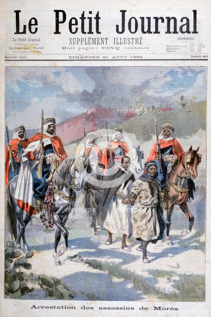Arrest of the assassins of Mores, Algeria, 1898.  Creators: F Meaulle, Oswaldo Tofani.