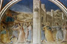 Arrest and Stoning of St Stephen mid 15th century. Artist: Fra Angelico