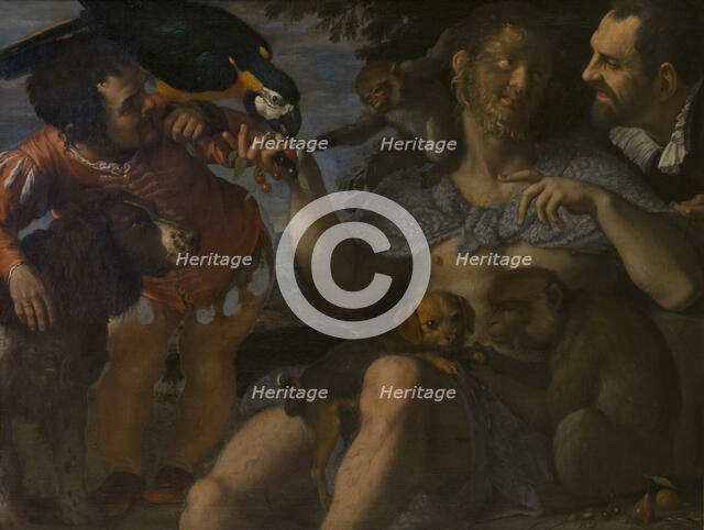 Arrigo Peloso, Pietro Matto and Amon Nano, c. 1598. Creator: Carracci, Agostino (1557-1602).