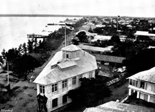 Arrival, and Subsequent Death, of Lady Carter at Lagos: general view of Lagos...the marina, 1895. Creator: George Meisenbach