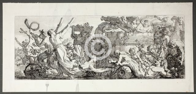 Arrival at the Grape Press, plate four of four from Le Travaux de la Vendange, 1750. Creator: Joseph-Marie Vien the Elder.