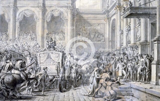 'Arrival at the Town Hall', 1805. Creator: Jacques-Louis David.