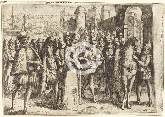 Arrival at Valencia [recto], 1612. Creator: Jacques Callot.