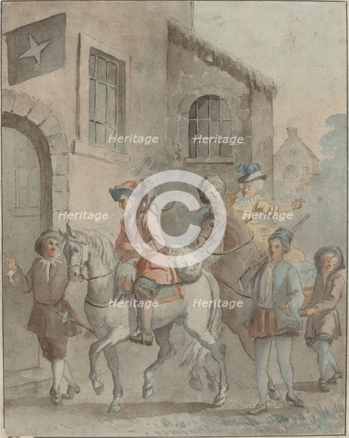Arrival at an Inn, 18th century. Creator: Unknown.